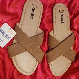 LUKEES Faux Suede Sandal XL 11/12 NWT